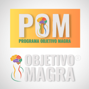 Logo do POM - Programa Objetivo Magra acima e Logo da Objetivo Magra Marca Registrada Abaixo