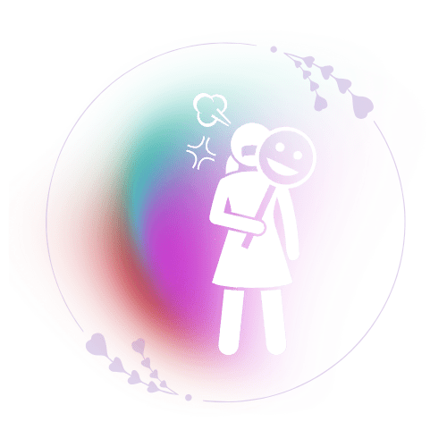 Caricatura de mulher com uma placa com a carinha de feliz após ter feito o detox mental