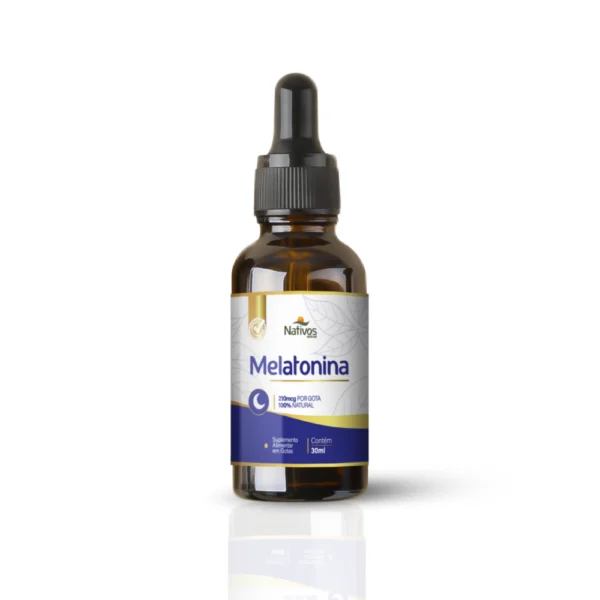 Melatonina Gotas Nativos do Brasil vendida pela Loja Objetivo Magra. Suplemento natural para auxiliar no sono, com frasco conta-gotas.
