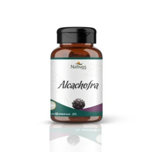 Frasco do suplemento Alcachofra 500mg com cápsulas — Nativos do Brasil