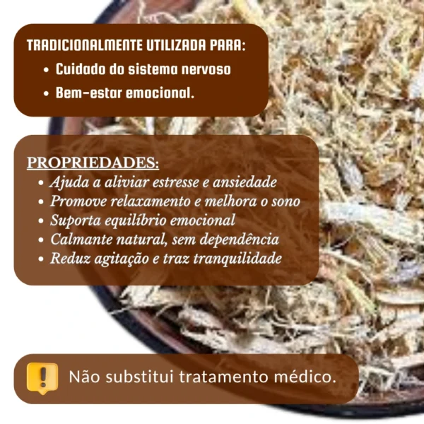 Planta Molungu triturado in naturaem vasilha rústica com destaque para frase informativa sobre seus usos tradicionais.